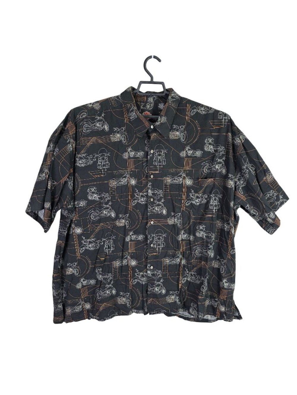 Mens Harley-Davidson Black Button Up Shirt Motorcycle Graphic Cotton Blend 3XL